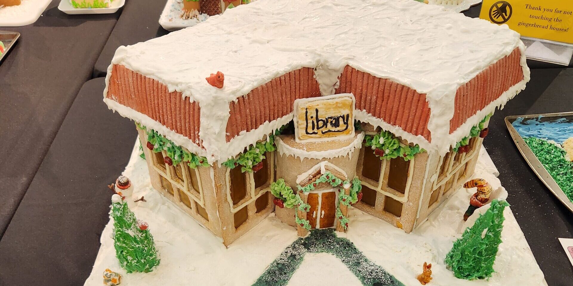 A gingerbread version of Fort Atkinson's Dwight Foster Library that was entered in the 2023 Gingerbread House Contest.